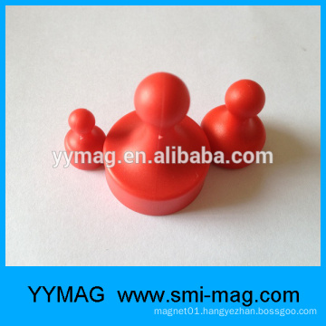 Plastic covered colorful magnetic push pin/office magnet pin
